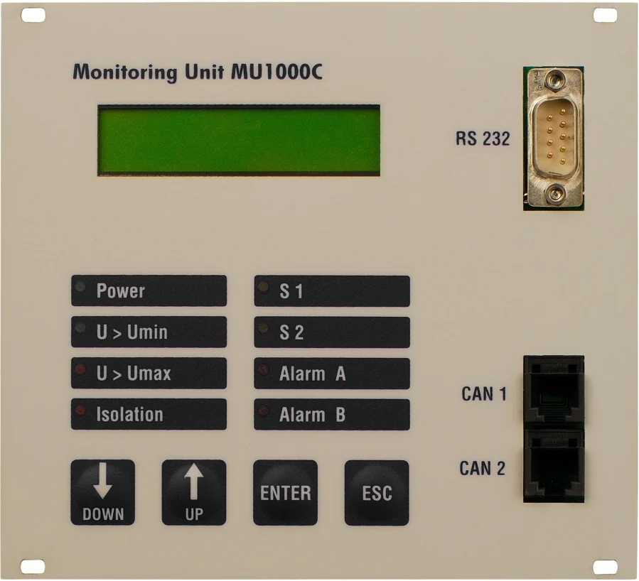 MU1000C DC-Überwachungseinheit in Frontansicht